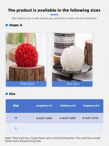 1pc Mini Rose Ball White/Red/Pink Scented Candles,Soy Wax Aromatherapy Scented Candles,Fresh Air, Enhance Home Atmosphere And Photo Environment Props,Aromatherapy Candle Decoration,For Family Bedrooms, Birthdays, Weddings, Spring,Wedding Decor,Home Decor,Gift Idea For Wedding Season, Mother's Day Creative Premium Gift