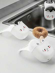 1pc/2pcs/3pcs Simple Under Sink Storage Basket, Hanging Bag, Kitchen Drain Hanging Basket, Drain Bag, Multi-Function Rack, Drain Rack Storage Faucet; Under Sink Storage, Kitchen And Bathroom Cabinet Under Sink Storage, Drain Rack Storage Indoor, Kitchen Gadgets, White