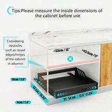 Mointal 2 Stück Erweiterbarer Ausziehbarer Schrank- Organizer Teleskopische Küche Schiebeslade Ausziehbares Regal Unter der Spüle Keine Schraube Stanze Breite Einstellbar Schwarz - Schwarz1 - Übersicht 5