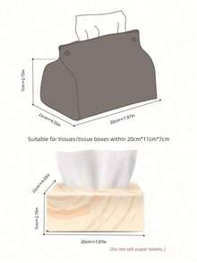 1 pieza Caja de pañuelos de color liso con pliegues, soporte vertical para rollo de papel de cocina para uso diario en dormitorio, sala de estar, comedor, baño, caja de pañuelos a prueba de agua, caja de pañuelos suave y creativa, apta para pañuelos de 21*11*7cm - Multicolor - Ver 2