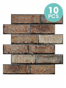 COMMOMY 1pc/10pcs/20pcs 3D Faux Brick Peel And Stick Backsplash, Waterproof Wall Panel, Kitchen Wall Decor Farmhouse, For Bathroom, Living Room, Bedroom, Vintage Style Home Wall Decor