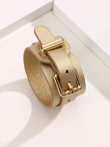 1 件全新 PU 皮革手链，长度可调，母亲节礼物，男女适用，高品质电镀不褪色