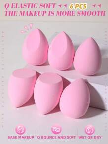 6pcs Makeup Sponge, Random Shape, Suitable For All Skin Types, Latex-Free Multi-Purpose Makeup Sponge For Liquids, Creams And Powders, No Stripes, Smooth Make-Up Applications, Simple And Beautiful, Easy To Carry.