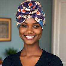 قطعة واحدة من قبعة تربان ذات طبعة زهرية كبيرة وطيات مطاطية للسيدات ، غطاء رأس بوهيمي ملون للنزهات والاستخدام اليومي ، وغطاء للشعر لمرضى السرطان ، طويل وناعم ومريح ، مطبوع وعصري