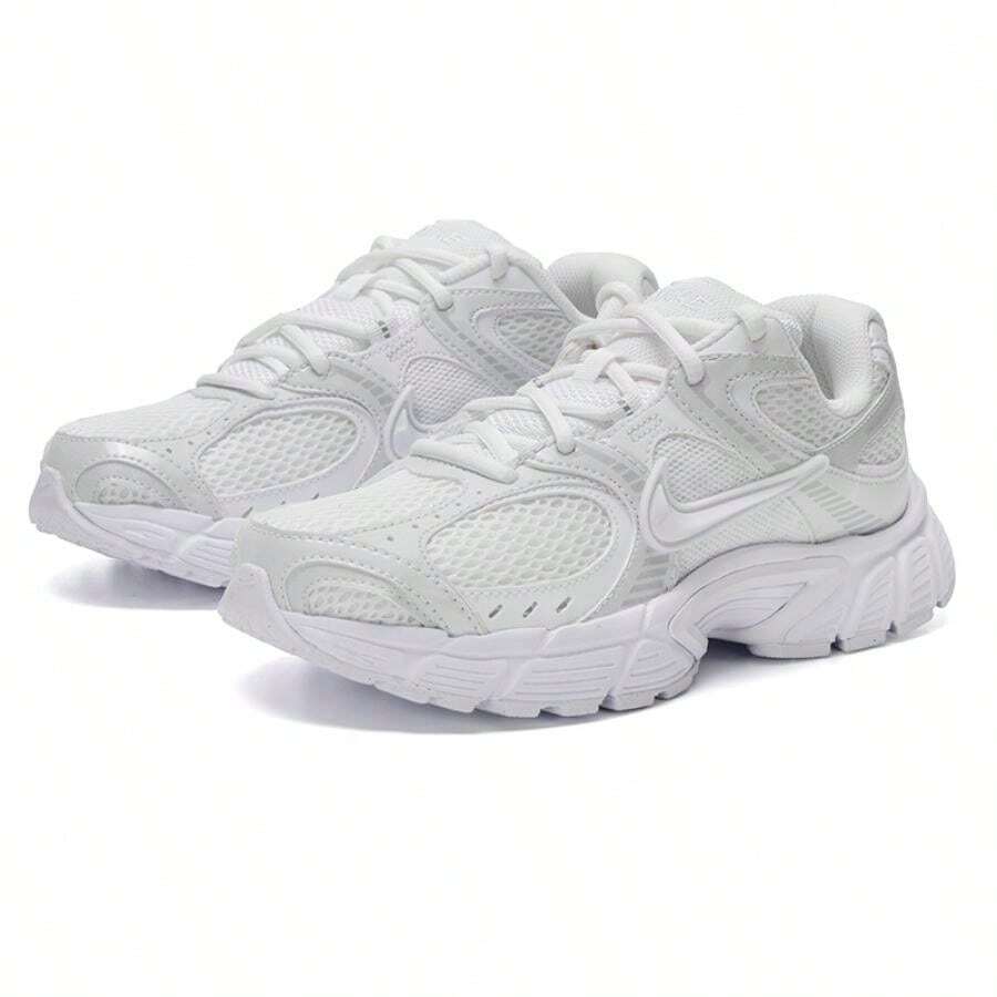 Women's Nike V5 RNR Lightweight Breathable Running Shoes, Cushioned Casual Sneakers HQ7901-101 - Black/White/Metallic Silver - View 1