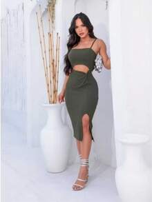 Anaruga Dress: Elegance And Style In Every Curve (34 To 44)  2025 - Army Green - View 2