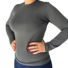 Men's Plush Thermal Blouse Long Sleeve Raglan Second Skin Winter - Màu xám đen - Xem 1