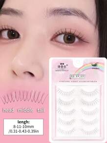 "Hot" Novice,5 Paris Japanese And Korean Women's Lovely Style False Eyelashes, New U-Shaped Natural Slender False Eyelashes, Suitable For Beginners And Daily Use, COSPLAY, Anime Style False Eyelashes.
