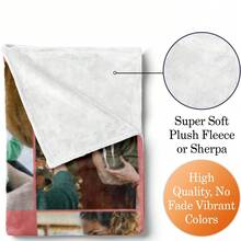 1pc Custom Blanket With Picture And Text For Mother's Day, Personalized Photo Blanket With Text - Multicolor - View 3