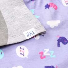 Harry Bear Animal Pyjamas | Girls Flamingo Sloth Panda Pug Pyjamas | Girls Shorts PJs - Lilac Purple - View 5
