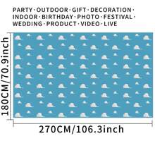 1 Stück Cartoon Blauer Himmel Weiße Wolken Fotografie Hintergrund Heldengeschichte Thema Foto Hintergrund 150 x 100 cm / 210 x 150 cm / 240 x 180 cm / 270 x 180 cm Neugeborenen Babyparty Geburtstag Banner Innen Außen Muttertag Dekoration Zubehör