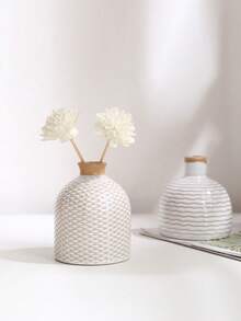 Set de 8 botellas de cerámica vintage con relieve para aceites esenciales, decoración de sobremesa para la sala de estar, entrada y mesita de noche