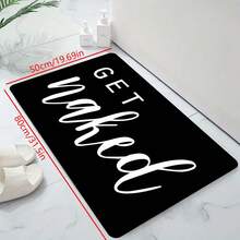 1pc Quick Drying Anti-Slip Bathroom Mat - Absorbent Polyester Bathroom Carpet With Rubber Backing, Black And White Home Decor, Making Bathing Enjoyable, Quick Drying Carpet | Fashionable Floor Mat | Rubber Base Mat, Bathroom Mat Home Bathroom Decor Bath Rug Outdoor Rug Door Mat Fall Decor Bathroom Accessories Back To School Entryway Decor - Multicolor - View 14