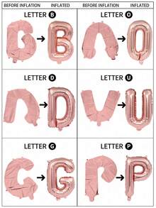 1 个 16 英寸玫瑰金字母设计装饰气球,A-Z 铝箔字母气球,DIY 派对装饰,生日、周年纪念、家居装饰、母亲节、新娘、单身派对、生日快乐横幅、照片背景、可定制字母气球 - 玫瑰金 - 查看 11
