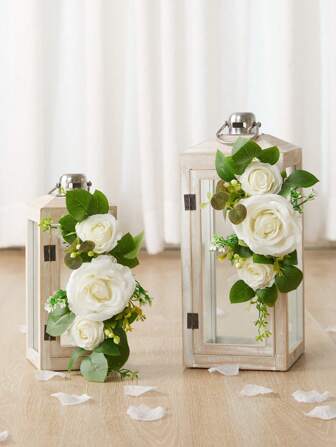 Piccoli fiori artificiali bianchi per schienale di sedie, rose finte, adatti per decorazioni primaverili di casa, camera da letto, sala da pranzo, matrimoni, schienali di sedie, portacandele, cartelli di benvenuto, decorazioni per feste