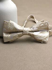 1pc Burgundy Peri Floral Bow Tie, Suitable For Wedding, Everyday Casual, Business Party, Groomsman, Groom Men Necktie - Multicolor - View 15