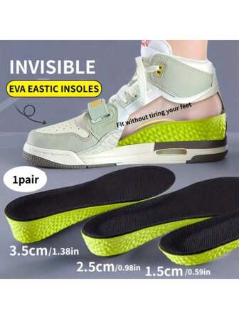 Comfortable Interior Height Increasing Insole - Sports Shoe Shock-Absorbing Air Cushion Insole, Men's And Women's Universal Sweat Absorbing And Odor Proof EVA Material, Enhances All Day Wearing Support!