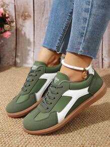 Women's Summer Casual Breathable Flat Soft Sole Non-Slip Patchwork Outdoor Sports Shoes, Spring Autumn