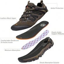 CAMEL CROWN Men's Breathable Non-Slip Lightweight Low-Top Hiking Shoes, Suitable For Outdoor Trekking, Hiking And Walking - Khaki - View 3