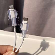 5pcs/Set Wave Cable Protector Kit, TPU Cable Protector, Wire Protector Accessories, No Battery, Compatible With Apple Phone Data Cable Protection Set Charger Protector