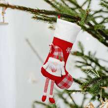 Spread Holiday Cheer With Our Large Christmas Stocking Hanging Gift Bags - Santa Edition - White - View 3