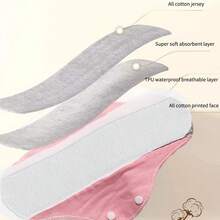 3/6 片装可洗防漏女式尿布垫 - 时尚石墨烯无菌护垫，优质保护