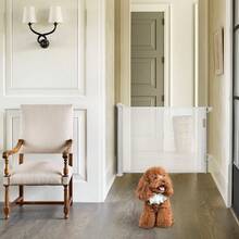 86*180cm Safety Gate Retractable Safety Gate Isolation Gate For Babies And Dogs, Pet Gate Barrier Children's Staircase Stairwell Safety Gate Indoor And Outdoor Use