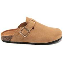 Open-Toe Comfortable Wooden Clogs With Adjustable Buckle And Ergonomic Insole - Camel - View 3