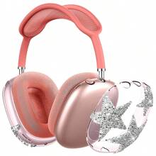 Airpod Max(2024/2020) Shining Star Earphone Protective Case, 3D Star Silicone Earphone Protective Cover, Unique 3D Glittering Star TPU Protective Shell, Stereoscopic Star Silicone Protective Cover, Silicone Earphone Protective Case, Fashionable Configuration, Best Gift