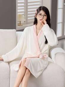 Four Seasons Uniwersalny ręcznik kąpielowy, szlafrok, spódnica kąpielowa z długim rękawem dla dorosłych, chłonny, ładny, szybkoschnący szlafrok domowy dla par, długi szlafrok