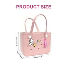 Miniso Snoopy Series Multifunctional Hole Punch Tote Bag, Adorable Cartoon Decoration, Multiple Color Options,Great Gift (1 PC) - Pink - View 5