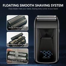 Hair Shaver Double Blades Shaver Electric Shaver Razor For Men Close Bald Head Barber Shaver Trimmer Cordless,Professional Rechargeable Shaver/Shaper,Ultra-Close Shave
