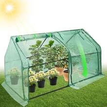 Froadp Greenhouse Small Indoor Greenhouse Tomatoes Tunnel Greenhouse Galvanized Pipe Growing Tomato Greenhouse - Green - View 5