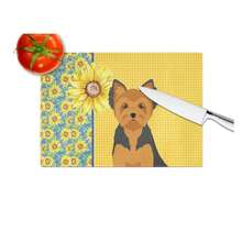 SummerBlack And Tan Puppy Cut Yorkshire Terrier Glass Cutting Board Decorative Tempered Glass Kitchen Cutting And Serving Board Large Size Chopping Board Default - Multicolor - View 3