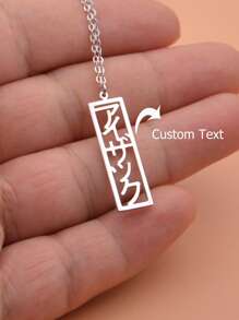 Collar con nombre japonés personalizado, gargantilla con flor de cerezo Sakura, collares con palabras personalizadas para mujeres y hombres, collar de Kanji japonés de acero inoxidable