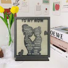 Mother's Day Wooden Centerpieces Table Decoration, Father's Day Table Topper Sign Wood Craft Center Piece Decor For Home Decor