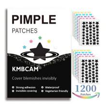 Parches faciales en forma de estrella (6 colores) de 1200/960/720/480/240 piezas, sin fragancia, sin parabenos, unisex adulto, compatibles con todo tipo de piel, sin fragancia, sin componentes incluidos