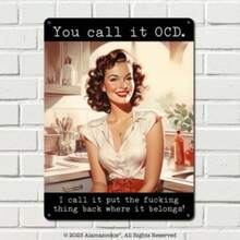 1 Pcs 8" X 12" You Call It OCD Wall Art Wall Decor. Home Decor Wall Decor Living Room Home Decoration Bedroom Decor Pictures Painting I Call It Put The Fxxking Thing Back Where It Belongs! | Snarky Metal Kitchen Sign | Funny Retro Gifts For Mom, Grandma Posters For Room Room Decor Men House Decor Dom Room Decor Men Apartment Decor - 預設 - 查看 2