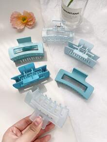 Bộ 6 kẹp tóc vuông vừa màu xanh nhạt mờ mờ, phụ kiện tóc đơn giản và đa năng cho bé gái, kẹp tóc mùa xuân/hè, kẹp tóc, kẹp tóc kẹp tóc, kẹp tóc mùa thu đông cho trang phục đi nghỉ dành cho phụ nữ - Nhiều màu - Xem 5