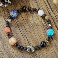 RINTOLER 1pc Bohemian Volcanic Stone & Bead Stackable Bracelet, Elastic, Suitable For Men Daily Wear, Travel, Gift - Multicolor - View 15