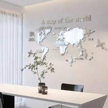 1 pieza Decoración de pared de espejo acrílico con efecto de rompecabezas a la moda, tamaño 120*60cm, adhesivo 3D, arte de pared para realzar el espacio y crear un efecto visual brillante y elegante. Adecuado para decoración en sala de estar, dormitorio, fondo de sofá, estudio, oficina y talla grande