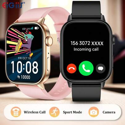 EIGIIS Nuovo orologio smart di moda GPS per donne e uomini, display TFT da 2,01 pollici, smartwatch (per rispondere/effettuare chiamate), impermeabile IP68, cardiofrequenzimetro, monitoraggio del sonno, contapassi, tracker di attività sportive, compatibile con iOS e Android, orologio smart leggero per sport all'aperto