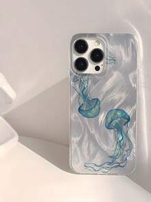 Blaue Handyhülle, 1 Stück Meerjungfrau Muster, wasserdicht, fingerabdruckfest, kratzfest, transparente IMD weiche glänzende und glatte Handyhülle