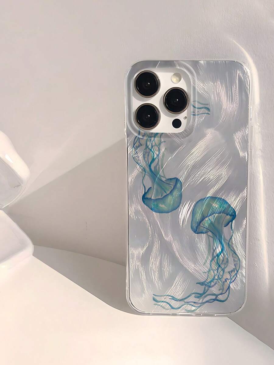 Blaue Handyhülle, 1 Stück Meerjungfrau Muster, wasserdicht, fingerabdruckfest, kratzfest, transparente IMD weiche glänzende und glatte Handyhülle