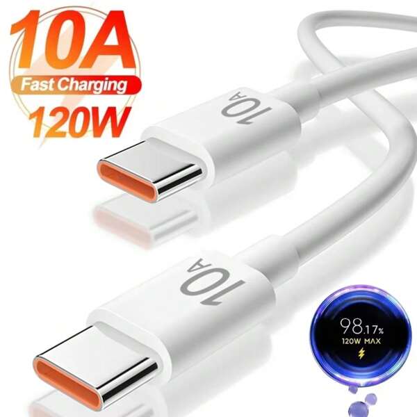 kamyuurs Cavo di ricarica rapida Dual Type-C da 120 W e 10 A, compatibile con iPhone 15 e 16 Pro MAX, compatibile con Samsung S24 e S23, compatibile con Xiaomi e Huawei POCO. Cavo dati USB-C a ricarica rapida da 3 m, compatibile con iPhone 16, 16 Pro Max, 15, 15 Plus, 15 Pro, 15 Pro Max, compatibile con Xiaomi e compatibile con OnePlus Type-C.