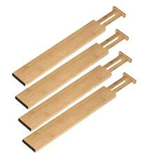 Easy To Install, Expandable Bamboo Drawer Dividers, Storage Drawer Organizer And Partitions - Khaki - View 2