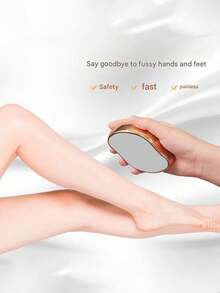 1个水晶脱毛器，男女通用，四季皆宜，无痛脱毛，便携温和，轻柔去角质，神奇脱毛工具，可重复使用，适用于腿部、手臂、背部、身体及其他部位。