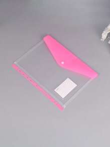 Carpeta de archivos de PVC transparente gruesa con botón a presión, tamaño A4, carpeta de archivos transparente y resistente al agua de gran capacidad con bolsillo para etiqueta, organizador de documentos, para almacenamiento de documentos de oficina y organización de artículos de papelería de estudiantes, excelente para la temporada de regreso a clases