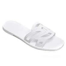 Minimalist Flat Sandals With Openwork Strap – Chic Geometric Design - White - View 1