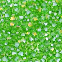 100 件多色奥地利水晶双锥珠 - 4 毫米刻面玻璃隔珠,适用于 DIY 珠宝制作和手工工艺品 - 一袋 - 查看 30